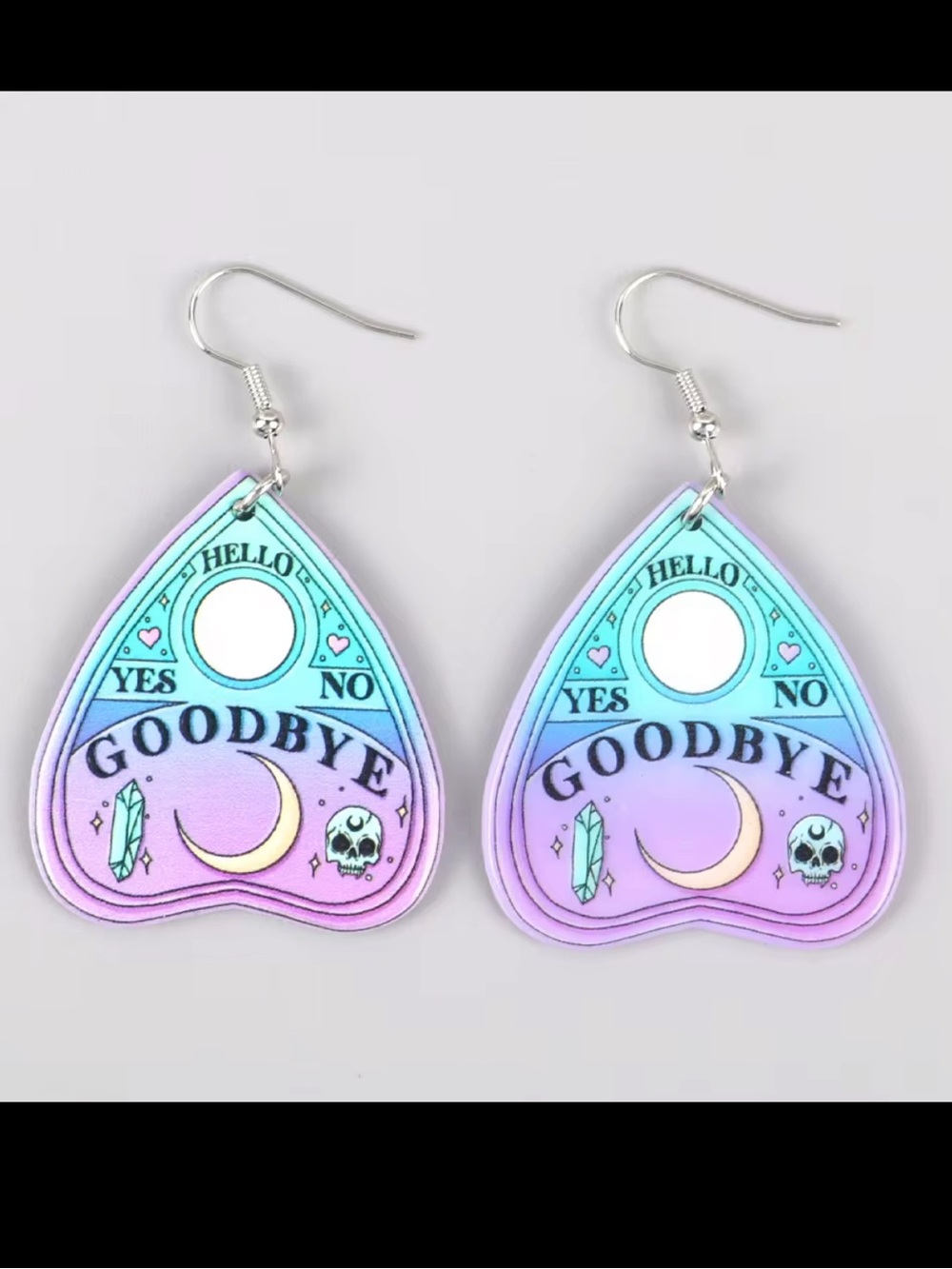 Ouija Board Earrings Spiritual Goth Statement Jewelry Set